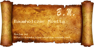 Baumholczer Mietta névjegykártya